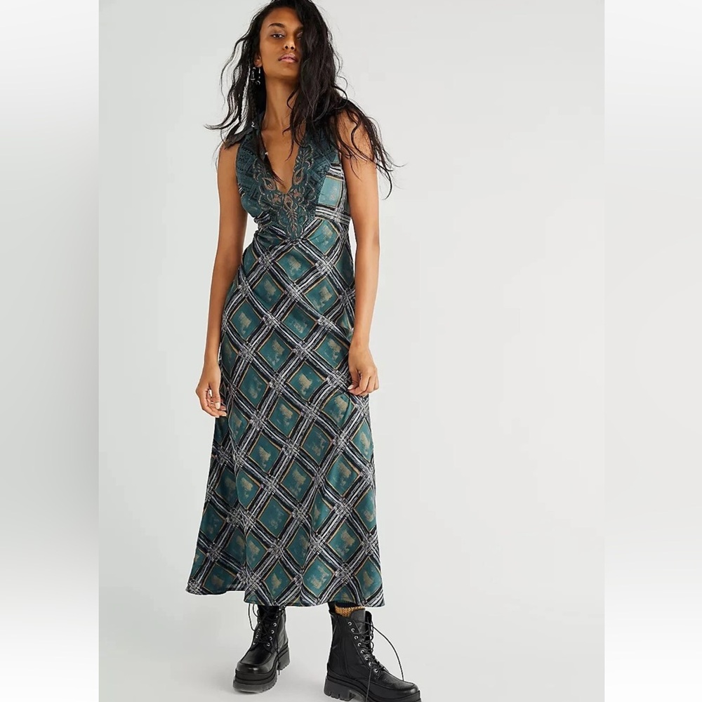 Free People Lana Printed Midi Dress Size 10 NWOT